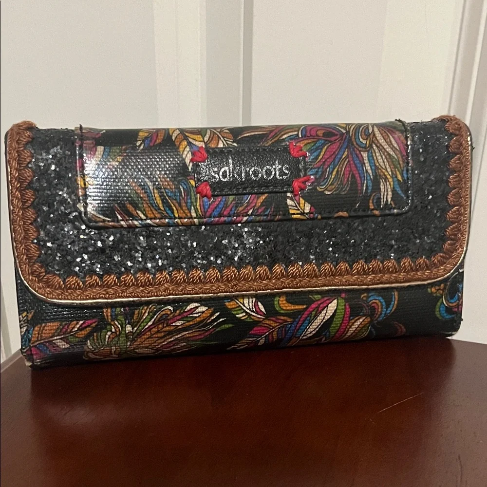 Sakroots Artist Circle Trifold Multicolor Bird Peace Canvas Women's Wallet
